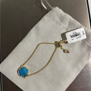 Kendra Scott Gold Bracelet with Blue Stone NWT